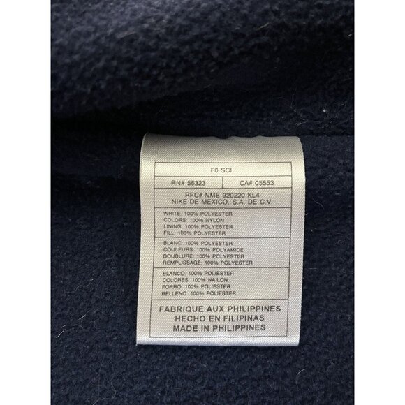 Vintage Nike Jacket Fleece Lined 90s Mens Large Blue White Swoosh - Picture 9 of 10